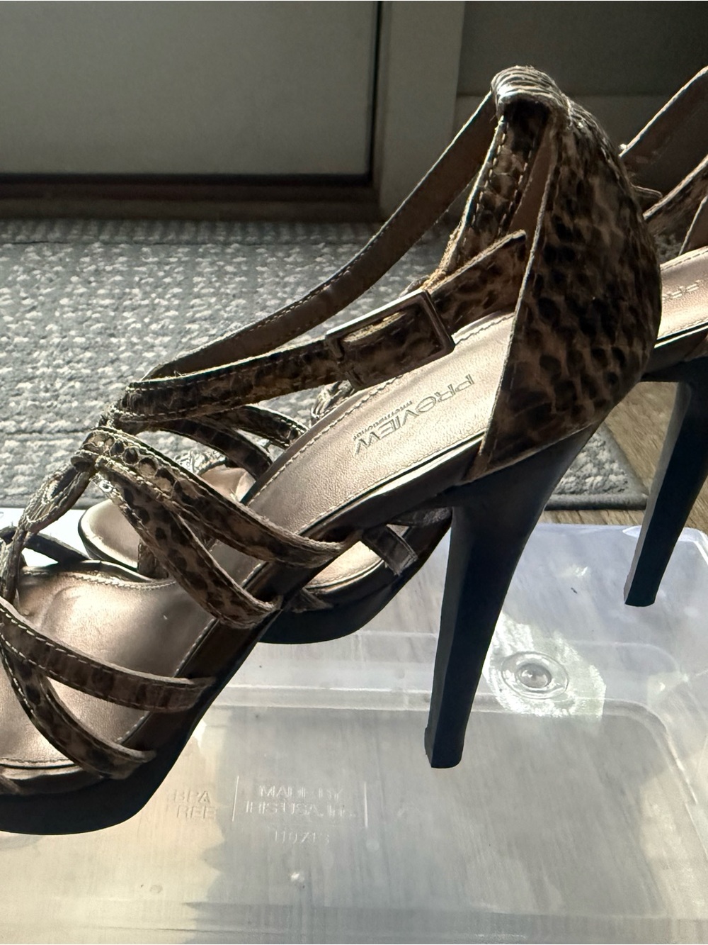 Tan/Brown Strappy Heeled Sandals